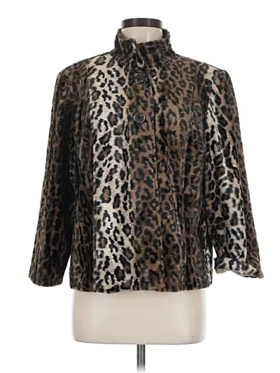 Pre-owned Chico's Faux Fur Jacket In Brown