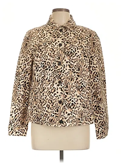 Pre-owned Chico's Faux Fur Jacket In Gold