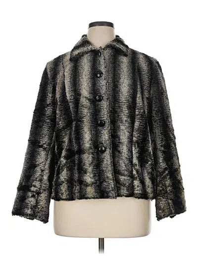 Pre-owned Chico's Faux Fur Jacket In Silver