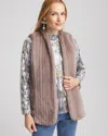 Chico's Faux Fur Vest In Gray Size Xxl |  In Ash Gray