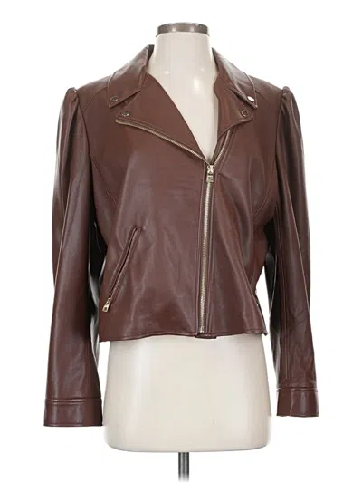 Pre-owned Chico's Faux Leather Jacket In Brown