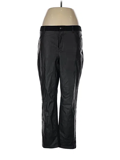 Pre-owned Chico's Faux Leather Pants In Black
