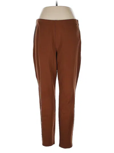 Pre-owned Chico's Faux Leather Pants In Brown
