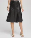 Chico's Faux Leather Seamed Skirt In Black In Black