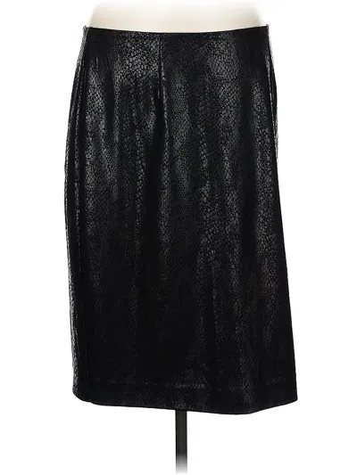 Pre-owned Chico's Faux Leather Skirt In Black