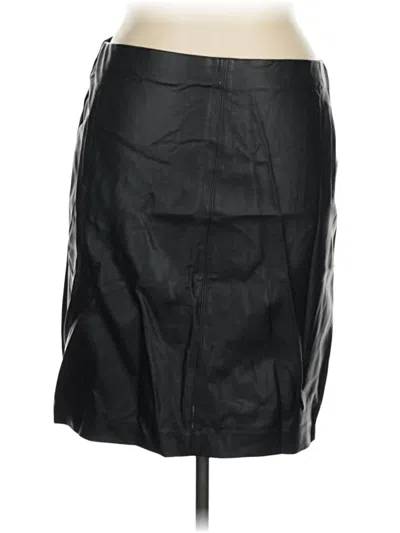 Pre-owned Chico's Faux Leather Skirt In Black