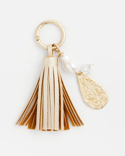 Chico's Faux Leather Tassel Bag Charm |  In Gold