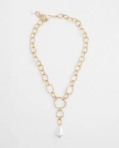 Chico's Faux Pearl Adjustable Necklace |  In Gold