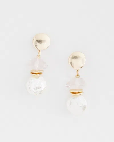 Chico's Faux Pearl Drop Earrings |  In Gold