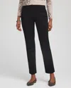 Chico's Faux Suede Juliet Slim Ankle Pants In Black In Black