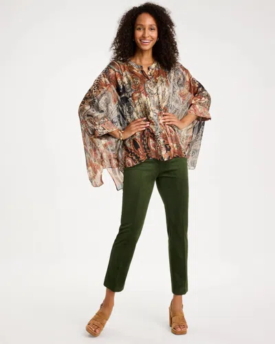 Chico's Faux Suede Juliet Slim Ankle Pants In Serene Spruce