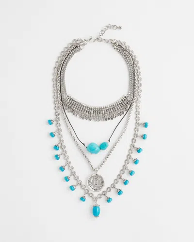 Chico's Convertible Turquoise Charm Necklace |  In Blue