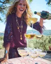 Chico's Feather Sequin Pullover Sweater In Purple Size 8/10 |  In Deep Raisin