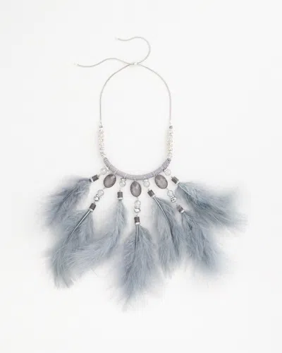 Chico's Feathered Embellished Collar Necklace |  In Blue