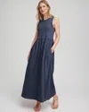 CHICO'S FIT & FLARE TANK MAXI DRESS IN NAVY BLUE SIZE 12/14 | CHICO'S