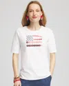 Chico's Flag Embellished Knit Tee In White In White
