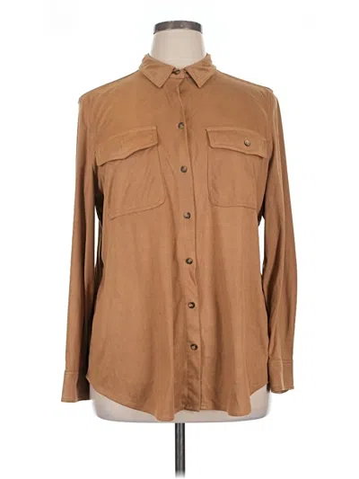 Pre-owned Chico's Fleece Jacket In Brown