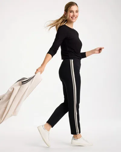 Chico's Fleece Tapered Ankle Pants In Black