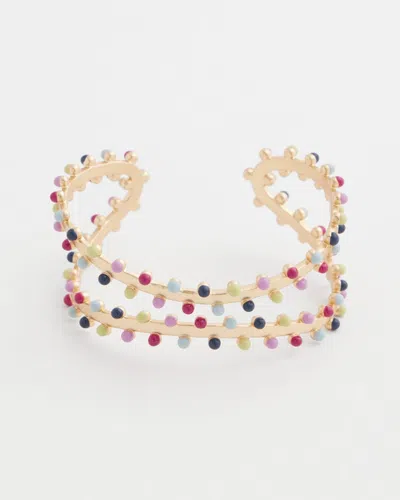Chico's Flexible Gold-tone Rainbow Cuff |  In Multicolor