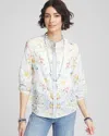Chico's Floral Billow-sleeve Blouse In Melon Mambo Size 20/22 |  In Melon Mambo