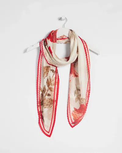 Chico's Floral Diamond-cut Satin Scarf In