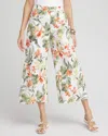 Chico's Petite Floral Eyelet Culotte Soft Crop In White Size 16p/18p |  In White