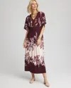 Chico's Floral Flutter-sleeve Maxi Dress In Black Size 20/22 |  In Black