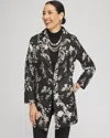 Chico's Floral Jacquard Jacket In Black Size Large |  In Black