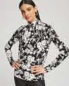 Chico's Floral Print Banded Hem Top In Black Size 16/18 |  In Black