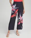 CHICO'S FLORAL PRINT SOFT CROPPED PANTS IN NAVY BLUE SIZE 12P/14P PETITE | CHICO'S