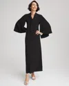 Chico's Flutter-sleeve Tie-front Dress In Black In Black