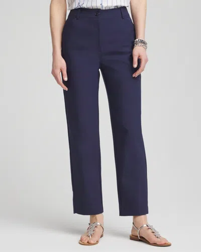 Chico's Fly-front Ankle Pants In Blue