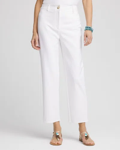 Chico's Fly-front Ankle Pants In White Size 20 |  In Alabaster