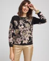 Chico's Foil Dolman-sleeve Sweater In Black Size 16/18 |  In Black