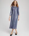 Chico's Foiled Jersey Knit Maxi Dress In Indigo Sky