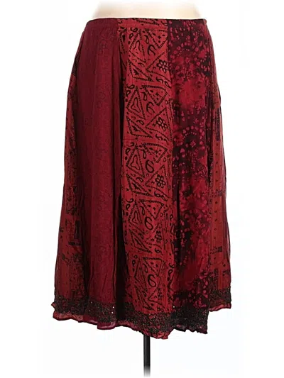 Pre-owned Chico's Formal Skirt In Burgundy
