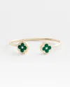 Chico's Four Leaf Clover Flex Cuff Bracelet |  In Green