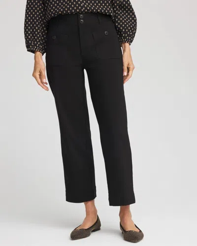 Chico's Four Pocket Straight Crop Pants In Black