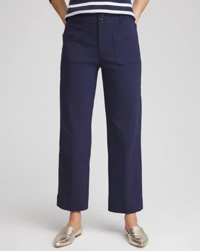Chico's Four Pocket Straight Crop Pants In Blue