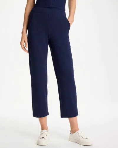 Chico's French Terry Cropped Pants In Blue