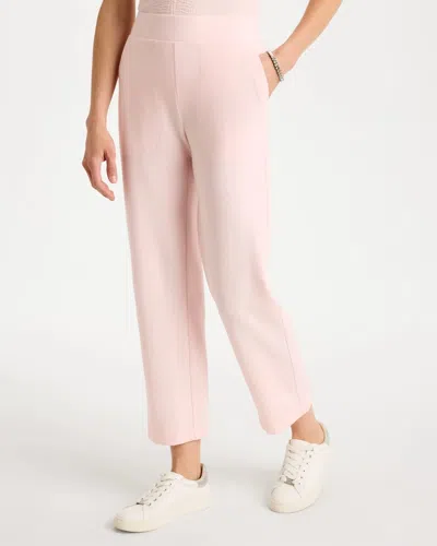 Chico's French Terry Cropped Pants In Pink Lotus