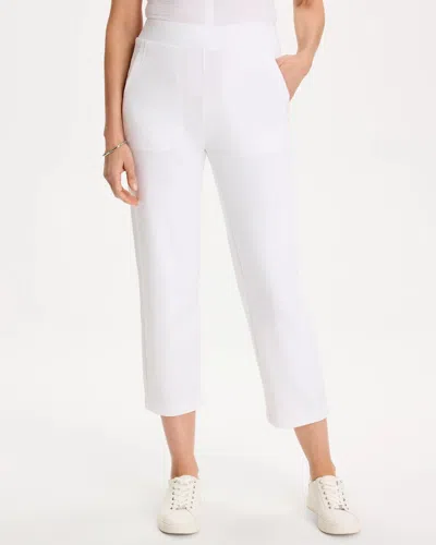 Chico's French Terry Cropped Pants In White