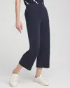 Chico's French Terry Wide Leg Crops In Blue Size 12/14 |  Zenergy In Navy Blue
