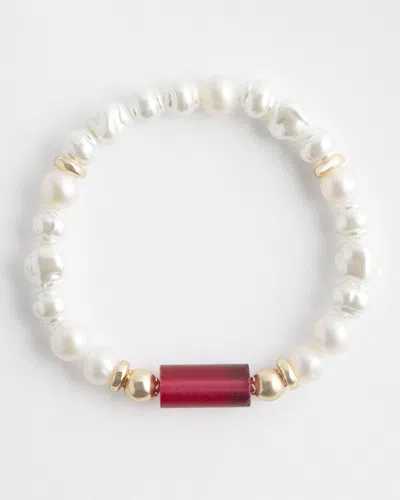 Chico's Fresh Water Pearl Stretch Bracelet |  In Gold