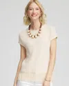 Chico's Fringe-hem Dolman Sweater Tee In Neutral
