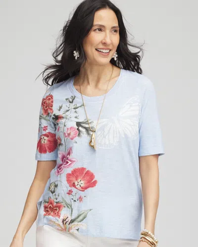 Chico's Garden Scoop-neck Tee In Crystal Springs Size 20/22 |