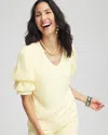 Chico's Gathered Sleeve Tee In Yellow Size 20/22 |  In Golden Haze