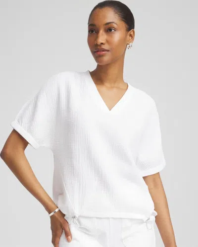 Chico's Gauze Lounge Shirt In White