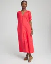 CHICO'S GAUZE SHIRT DRESS IN WATERMELON PUNCH SIZE 6-S | CHICO'S