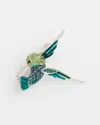 Chico's Genuine Amazonite Stone Hummingbird Brooch |  In Blue